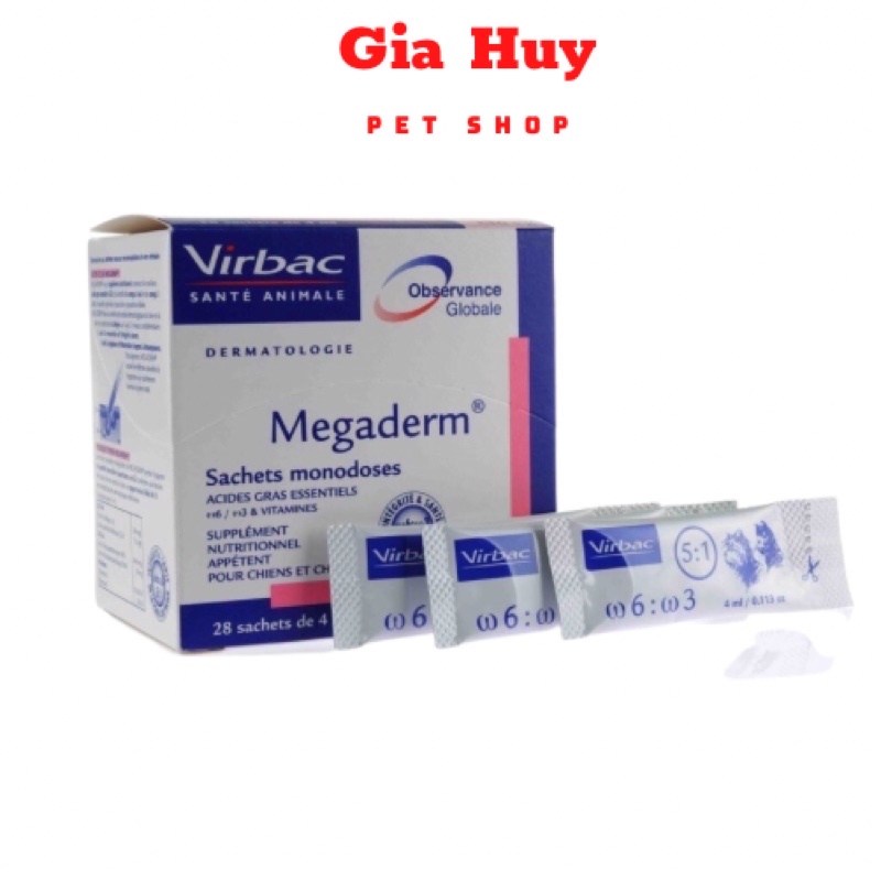 Gel Dinh Dưỡng Thức Ăn Mượt Da Lông Giảm Ngứa Rụng Lông Megaderm Virbac