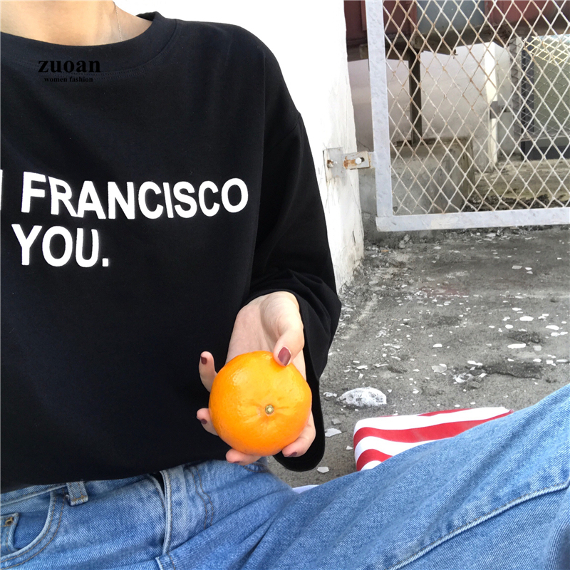 SUXI Áo Thun Nữ Dài Tay Cổ Tròn Thời Trang