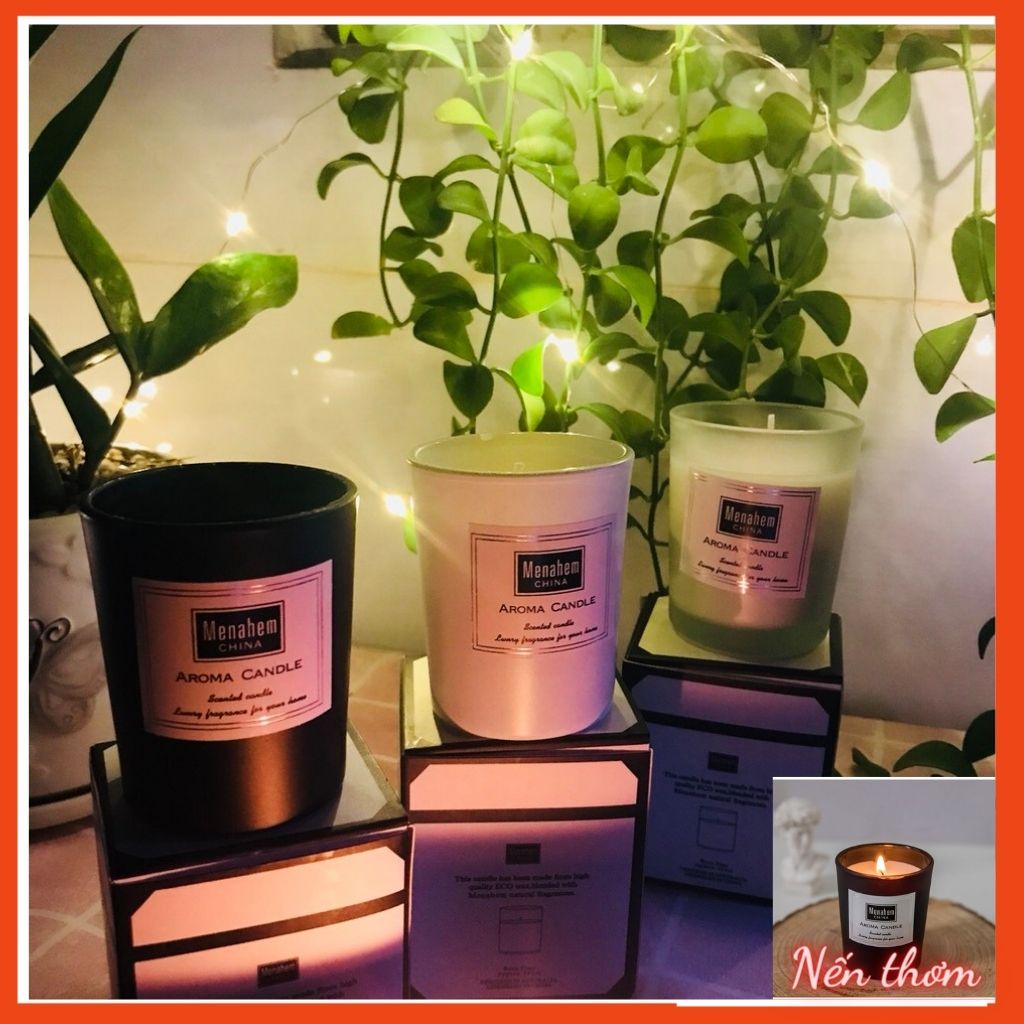 Nến thơm thư giãn không khói, trang trí decor cao cấp Aroma Menahem - NgocThi Store