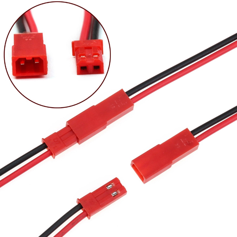 Set 10 cặp phích cắm JST đầu nối 2 Pin male/ female 100mm
