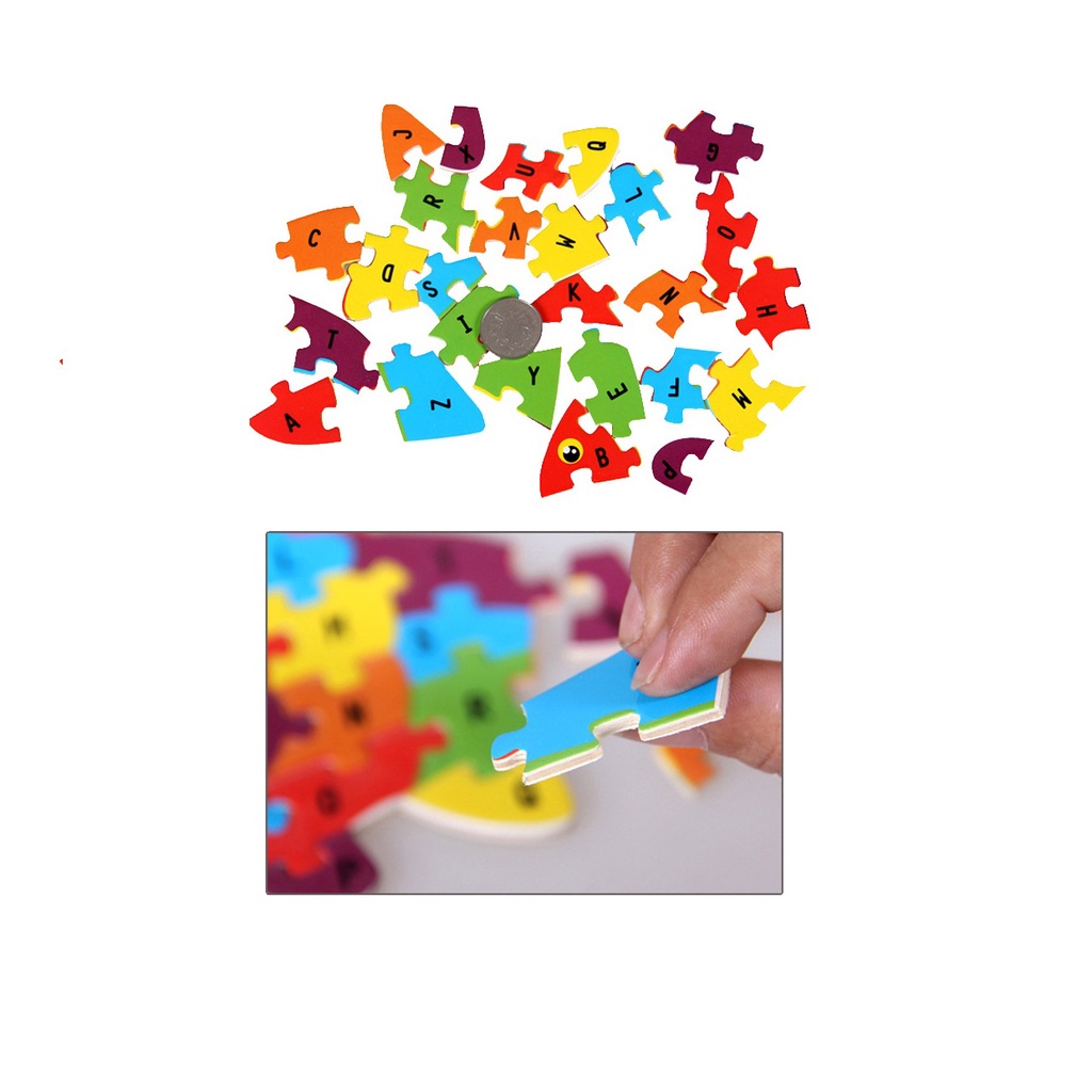 Bộ đồ chơi ghép hình gỗ cho bé 3d 26 mảnh, giáo dục trẻ thông minh tập trung sáng tạo và kiên nhẫn - BGH05