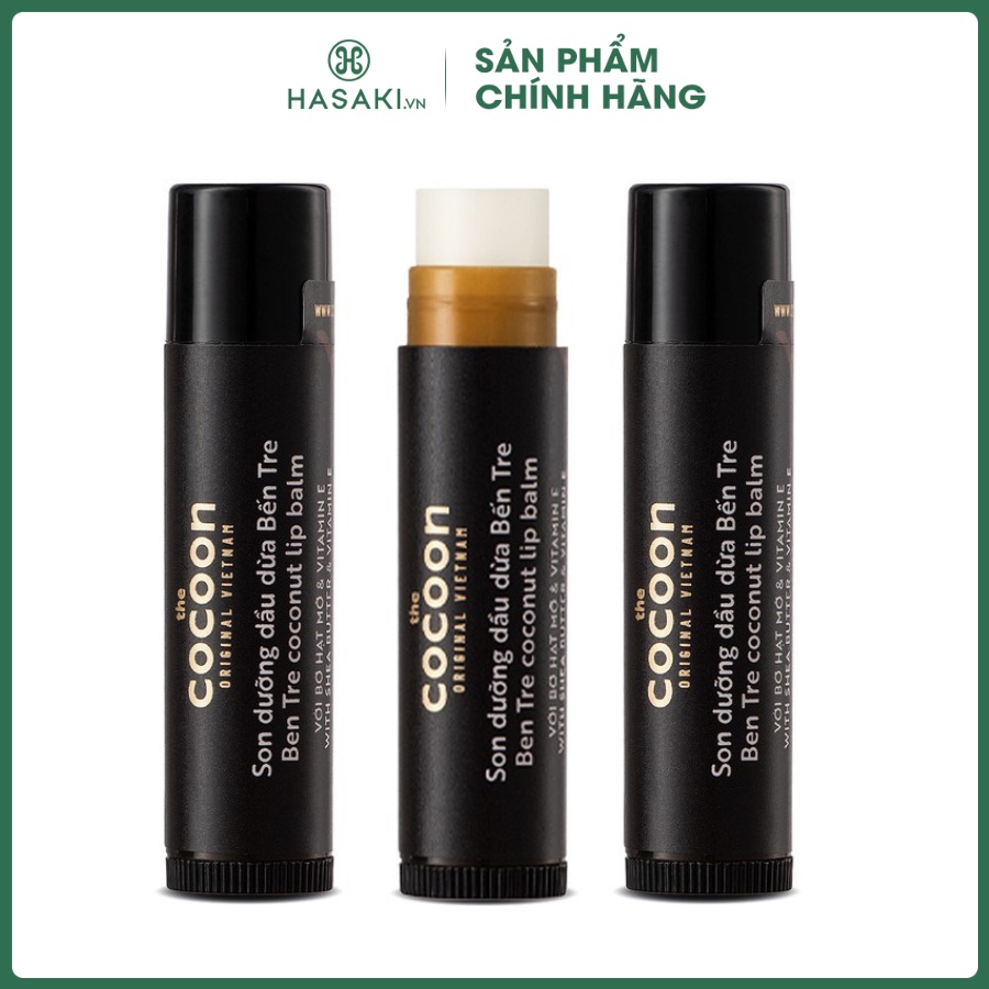 Son Dưỡng Dầu Dừa Bến Tre Cocoon Ben Tre Coconut Lip Balm 5g Hasaki Sản phẩm chính hãng