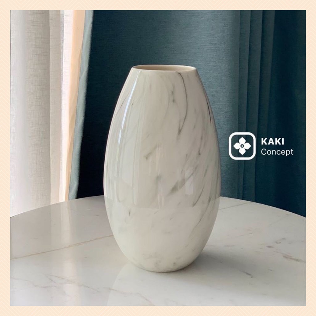 Lọ trang trí - Lọ hoa sứ - Bình hoa vân đá Kaki concept