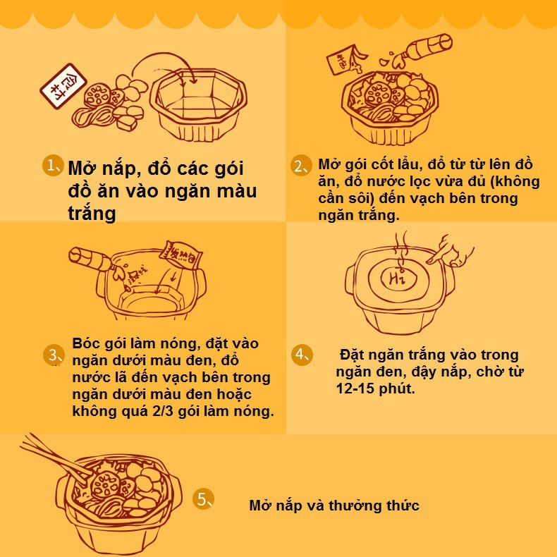 Sản phẩm phổ biến Lẩu tự sôi Haidilao / Cơm tự sôi Haidilao