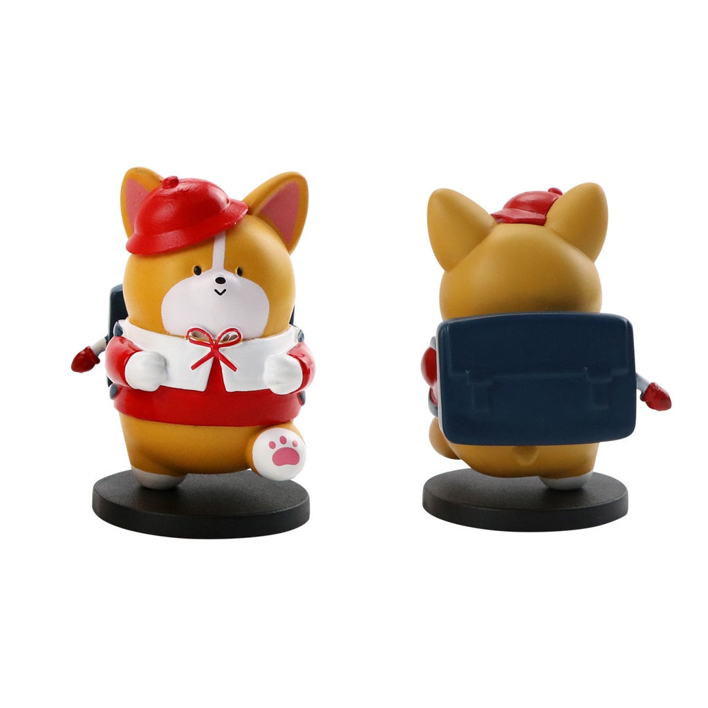 Bộ mô hình 6 em chó Corgi sành ăn