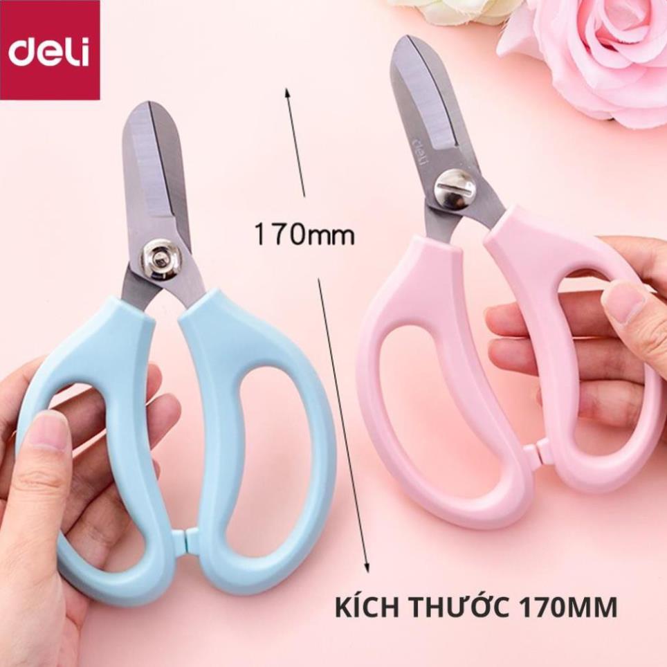 Kéo làm vườn cắt tỉa cành hoa Deli - cắt tỉa cành cây - hai màu Hồng và Xanh lam - 77751 [Deli]