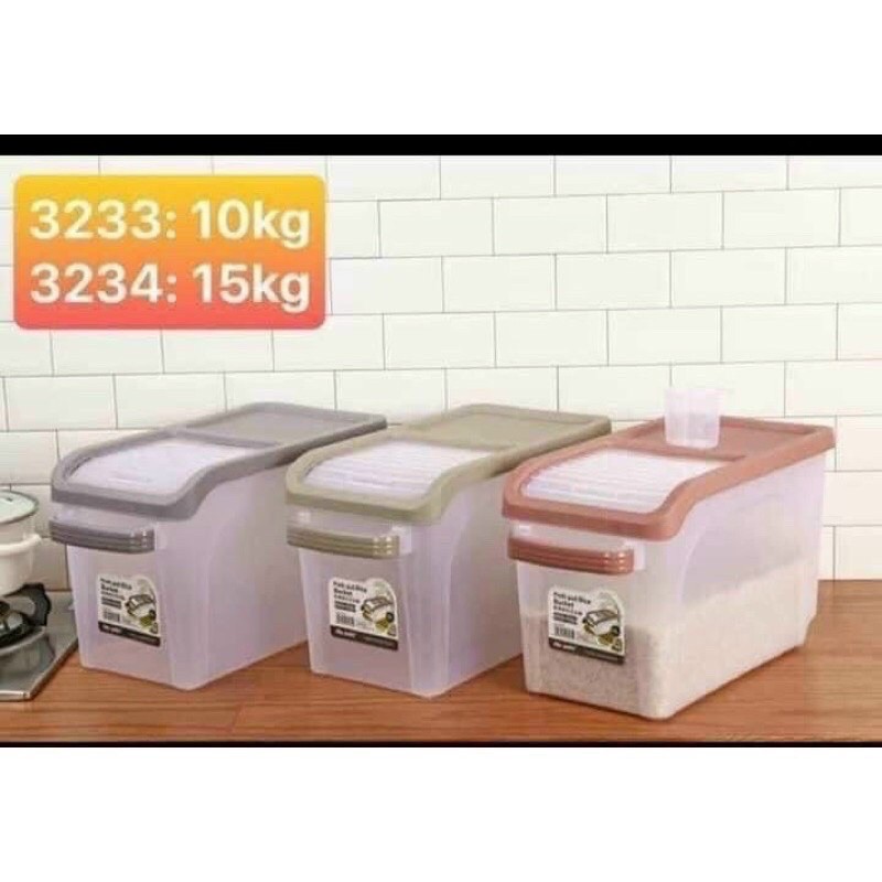 Thùng đựng gạo thông minh 10 đến 25kg nắp trượt gấp gọn tiện lợi