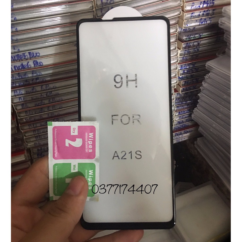 Kính cường lực 5D Xịn cho Galaxy A21S Full màn hình siêu cứng viền vát 2,5D