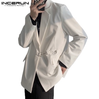 Áo Khoác Blazer INCERUN Tay Dài Dáng Rộng Phong Cách Quý Ông Thời Trang Đơn Giản