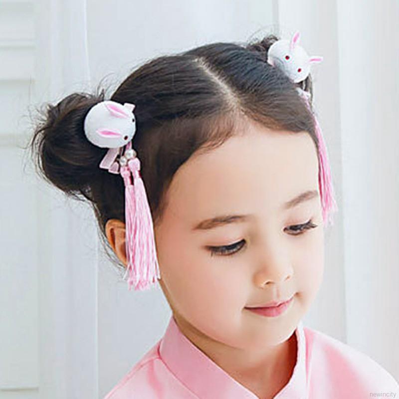 Kẹp tóc vải đính hoa nhiều màu sắc xinh xắn cho bé gái