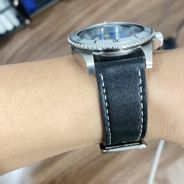 [3 MÀU] Dây đồng hồ da bò Hermes dẹp dùng chốt thông minh thay thế cho Samsung Gear S3 siêu mềm 20mm, 22mm