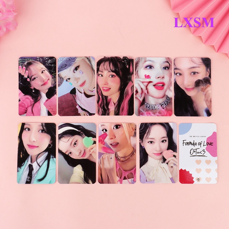 Set 9 Thẻ Hình Các Thành Viên Nhóm Nhạc Kpop TWICE of Love: O+T=