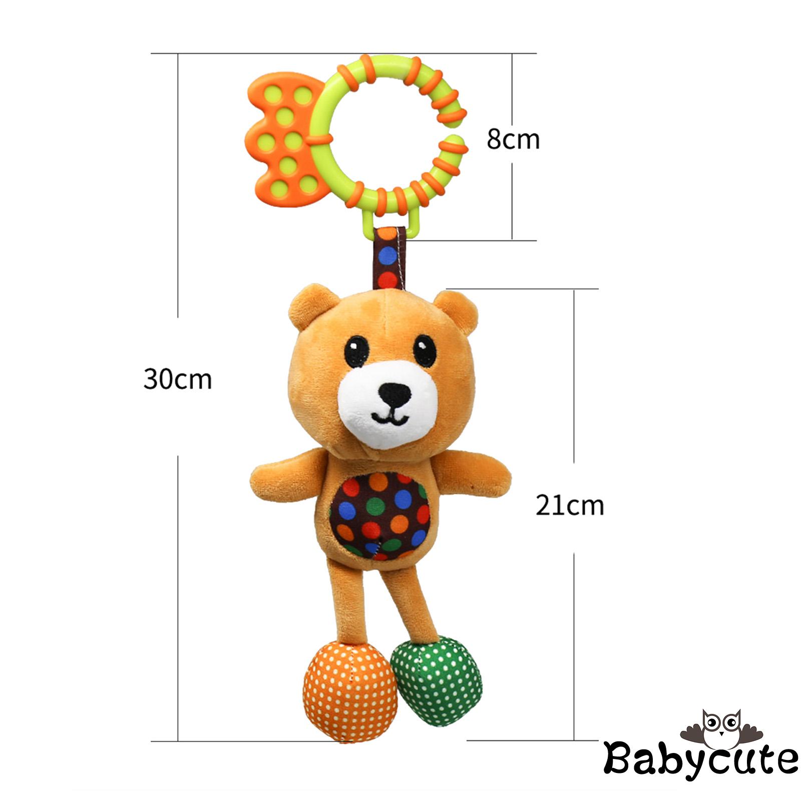 B-BBaby Hanging Toys Stuffed Animal with C-Clip Ring Activity Development Toy for Crib Stroller Carseat Decoration