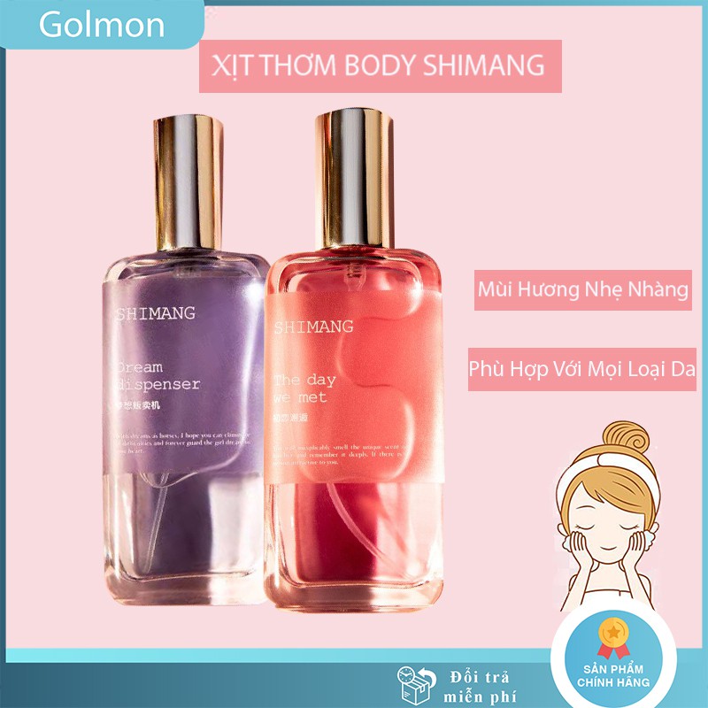 Xịt thơm toàn thân nước hoa body Shimang 50ml xịt khử mùi Body Mist chính hãng nội địa Golmon | Thế Giới Skin Care