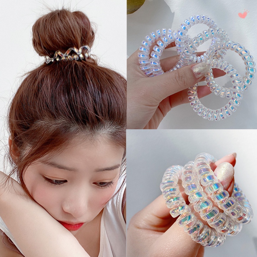 Dây buộc tóc lò xo ánh màu ngọc nhẹ nhàng, nữ tính phong cách Hàn Quốc LEVAN PKTR.07