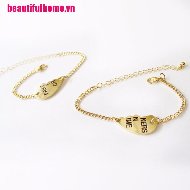 Bộ 2 Vòng Tay Mặt Mảnh Ghép Trái Tim Cho Tốt Nhất