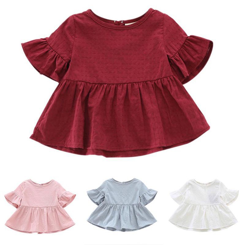 DUDUBABA sweet girl ruffled short-sleeved shirt 1-4 years old