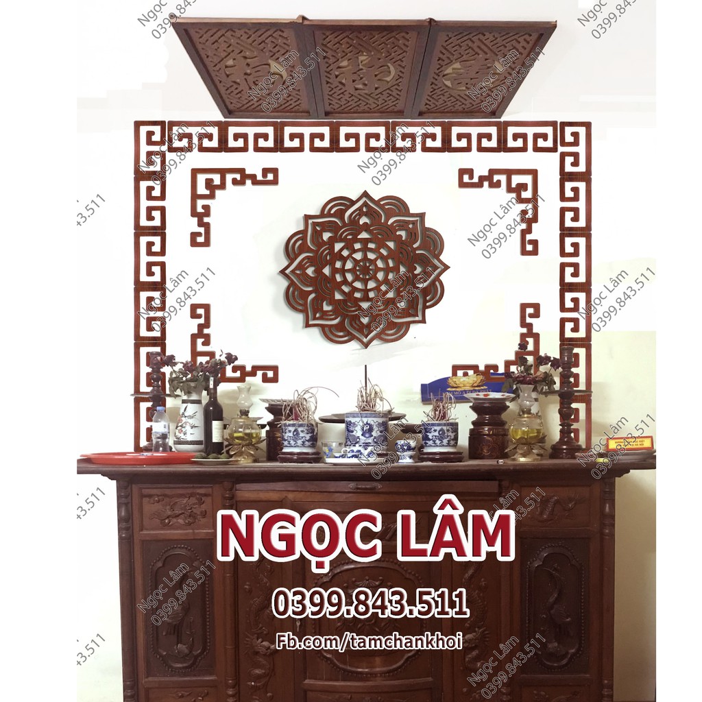 Bộ 3 tấm chống ám khói 61x123 Phúc Lộc Thọ chữ Hán