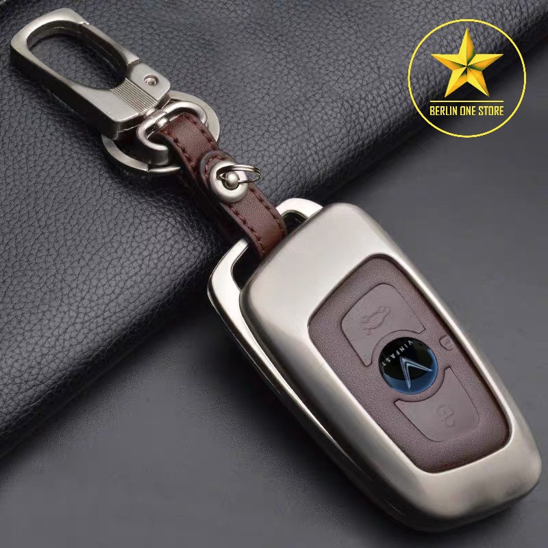 - Ốp kim loại bọc chìa khóa xe hơi ô tô Vinfast Lux A &  Vinfast Lux SA đẳng cấp - Logo Vinfast - Mẫu 9