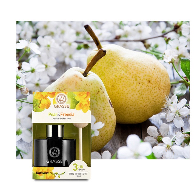 Nước hoa ô tô Grasse Hàn Quốc Hương Lê - Pear 105ml - Hộp trắng - hương thơm dịu mát