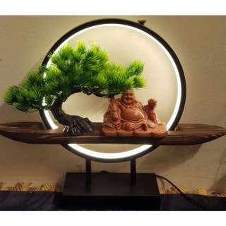 bộ đèn led trang trí- thác khói trầm hương(tặng kèm trầm,chuỗi tràng, bộ tượng 4 không)