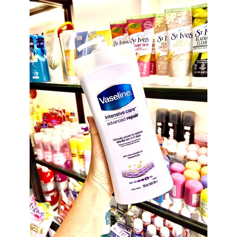 SỮA DƯỠNG THỂ DÀNH CHO DA NHẠY CẢM DỄ KÍCH ỨNG VASELINE INTENSIVE CARE ADVANCED REPAIR HEALING MOISTURE LOTION