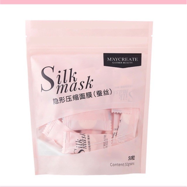 [Bb115]  Một Gói 50 Miếng Mặt Nạ Nén Maycreate Silk Mask 25