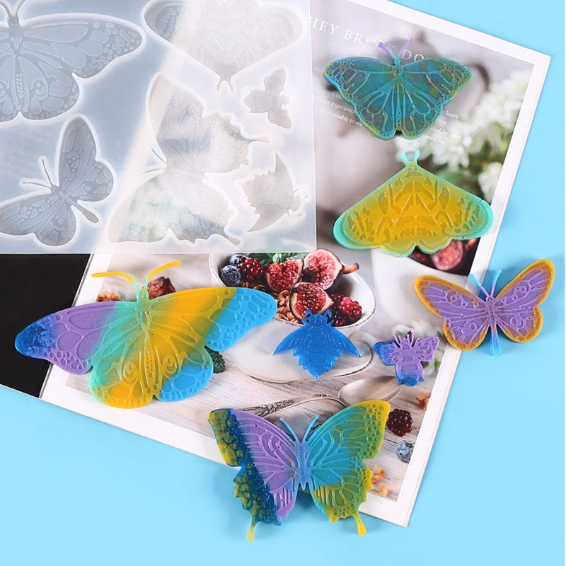 Khuôn Silicone Làm Mặt Dây Chuyền Hình Bươm Bướm