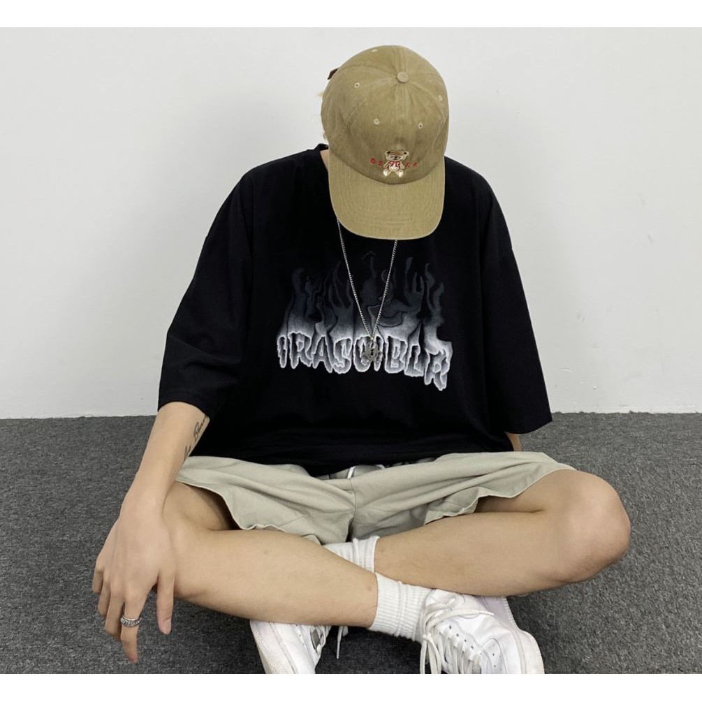 Áo thun tay lỡ form rộng, áo phông tay lỡ unisex nam nữ đều mặc được in họa tiết IRAS
