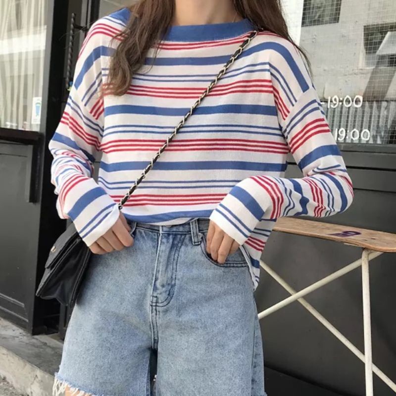 Pass áo thun kẻ sọc.