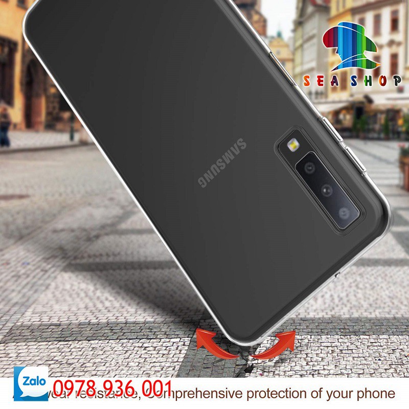 [TẶNG KÍNH CƯỜNG LỰC] Ốp lưng Samsung Galaxy A7 2018 - A750 silicon trong suốt