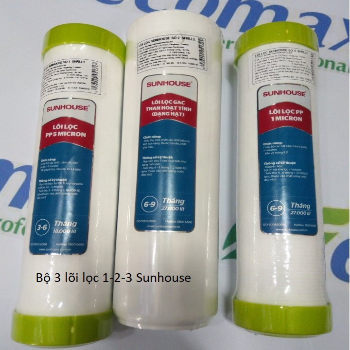Bộ 3 lõi lọc nước Sunhouse , lõi lọc nước sunhouse 1 2 3, lõi lọc nước sunhouse | BigBuy360 - bigbuy360.vn
