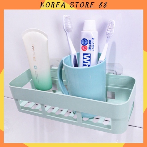 Kệ Để Đồ Nhà Bếp ,Khay Nhựa Để Đồ Dán Tường Hình chữ Nhật 88230 KOREA STORE