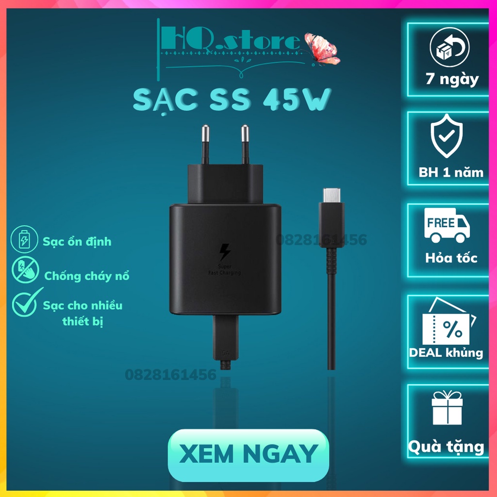 Sạc nhanh samsung 45w ❤️BH 12 Tháng ❤️ bộ sạc chính hãng dành cho các dòng galaxy note và S ultra vào pin siêu nhanh