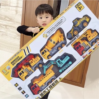 Bộ đồ chơi ô tô mô hình các loại xe xây dựng: máy xúc, xe tải, cần cẩu... cho trẻ em, đồ chơi cho bé thoả sức sáng tạo