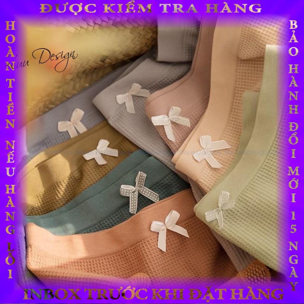 Quần Lót Cotton Ren nơ cài trước xuất, chất liệu co giãn XUU DESIGN QC02 thiti