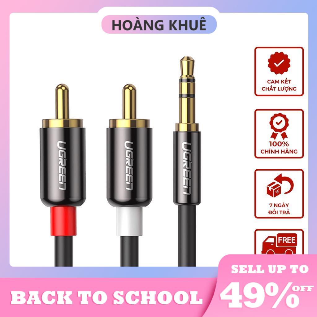 Dây Audio 3.5mm ra 2 đầu RCA (Hoa sen) UGREEN AV116 - Hàng chính hãng