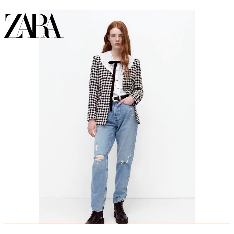 Áo dạ kẻ đen Zara xuất dư xịn cho nữ | BigBuy360 - bigbuy360.vn