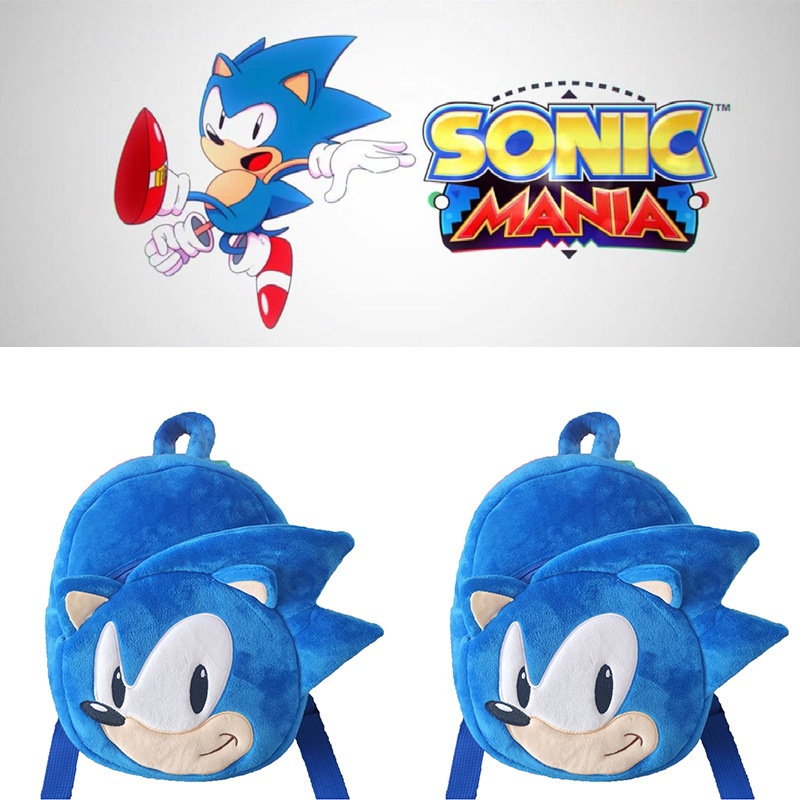 Ba Lô Đi Học Hình Nhím Sonic Nhồi Bông Đáng Yêu Cho Bé
