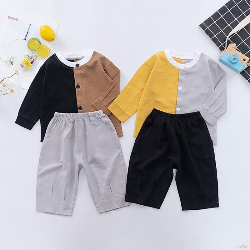 Set Trang Phục Gồm Áo Thun Cotton Tay Dài + Quần Dài Thời Trang Cho Bé Trai (2-6 Tuổi)