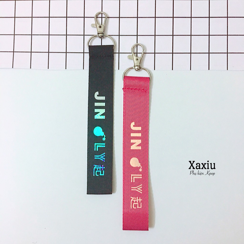 Strap BTS (móc treo cặp in tên thành viên nhóm BTS, JUNGKOOK, V, JIMIN, RM, JIN, SUGA, JHOPE) siêu đẹp