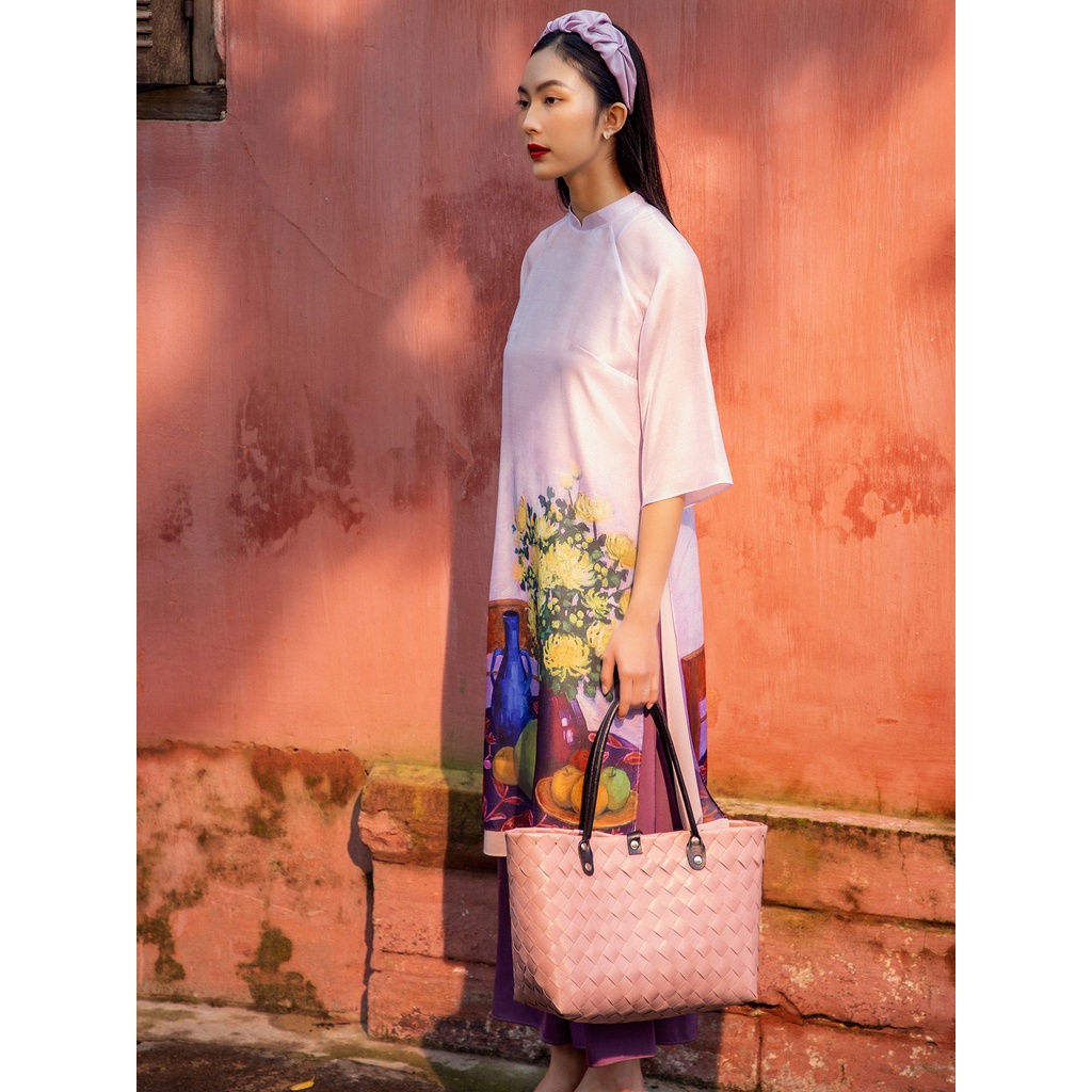 D.CHIC 1831613 Set áo dài hoa cúc vàng