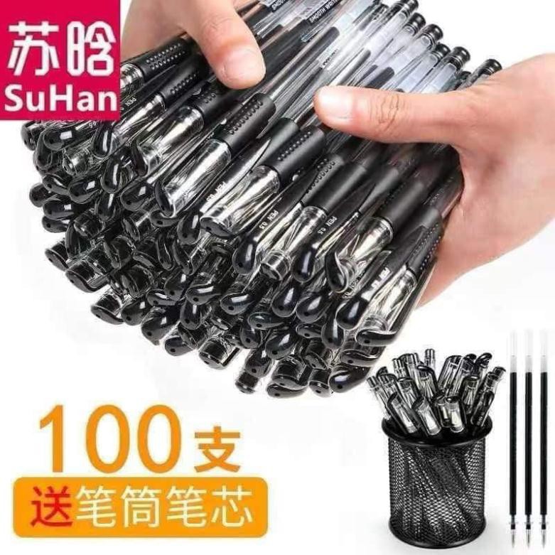 Bút bi 50 chiếc đủ 2 màu đen và xanh