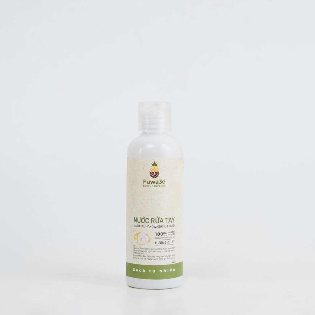 Nước rửa tay hữu cơ Fuwa3e mùi tinh dầu quýt từ chế phẩm Enzyme sinh học 100ml, 300ml