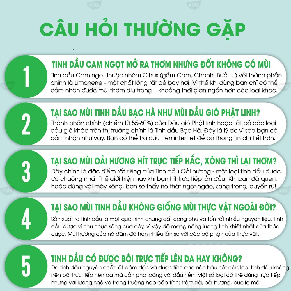 Tinh dầu Hương nhu Kobi Holy basil essential oil giúp thư giãn, khử mùi, làm thơm phòng -10ml