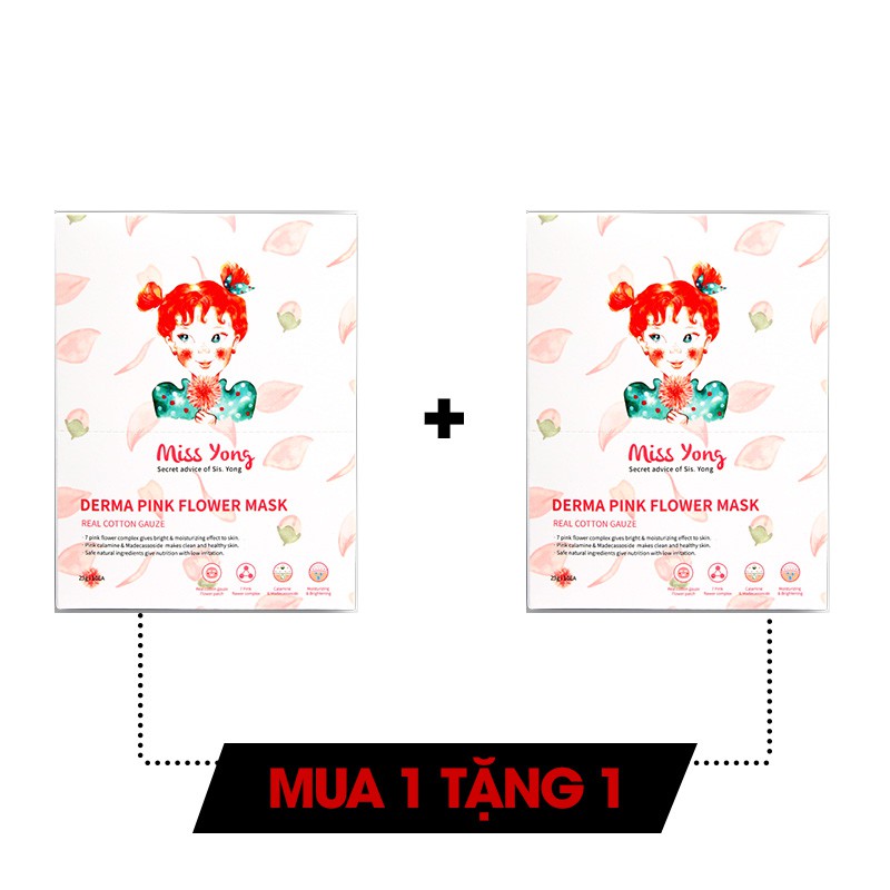 [MUA 1 TẶNG 1]Miếng Mặt Nạ Dưỡng Da Chiết Xuất Từ Hoa Hồng Miss Yong Pink Flower 23ml/1pcs