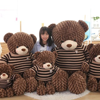 Gấu bông teddy - gối ôm hình thú vải nhung - nâu socola size 95cm-110cm