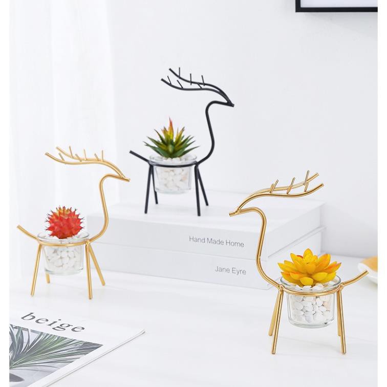 🔥𝐇𝐎𝐓 𝐃𝐄𝐀𝐋🔥Chậu Cây Cảnh Mini Dáng Hươu Trang Trí Bàn MQ-042