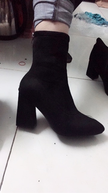 Bốt lửng nữ da lộn đế vuông | BigBuy360 - bigbuy360.vn