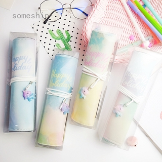 (Hàng Mới Về) Túi Đựng Bút Cuộn Bằng Vải Canvas Tiện Dụng Chất Lượng Cao